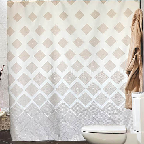 Штора для ванной комнаты полиэстер MIRANDA IBIZA 180х200 бежевый