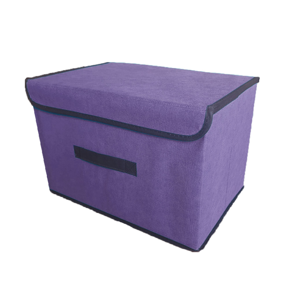 Короб для хранения вещей с крышкой сиреневый