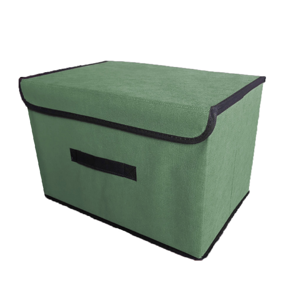 Короб для хранения вещей с крышкой зеленый