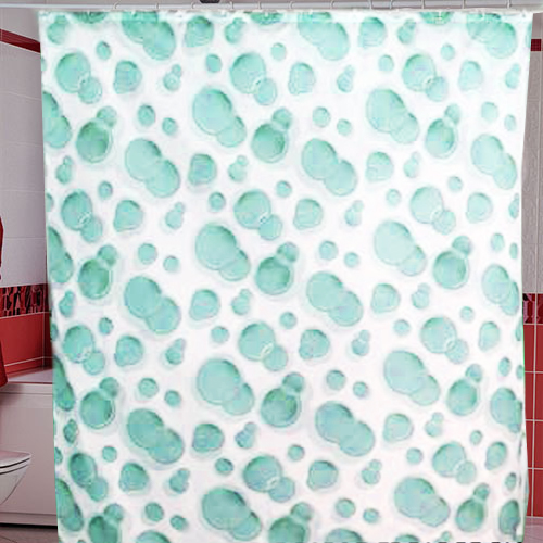 Штора для ванной комнаты полиэстер MIRANDA SIDE зеленый