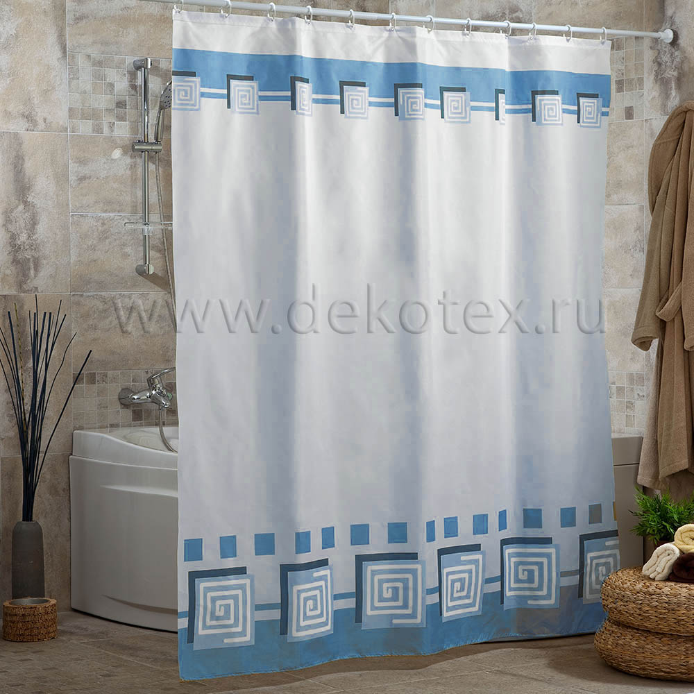 Штора для ванной комнаты полиэстер MIRANDA LYKIA голубой