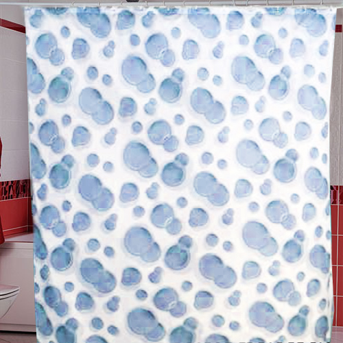 Штора для ванной комнаты полиэстер MIRANDA SIDE голубой