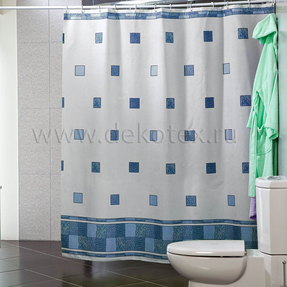 Штора для ванной комнаты полиэстер MIRANDA POSTAKI голубой