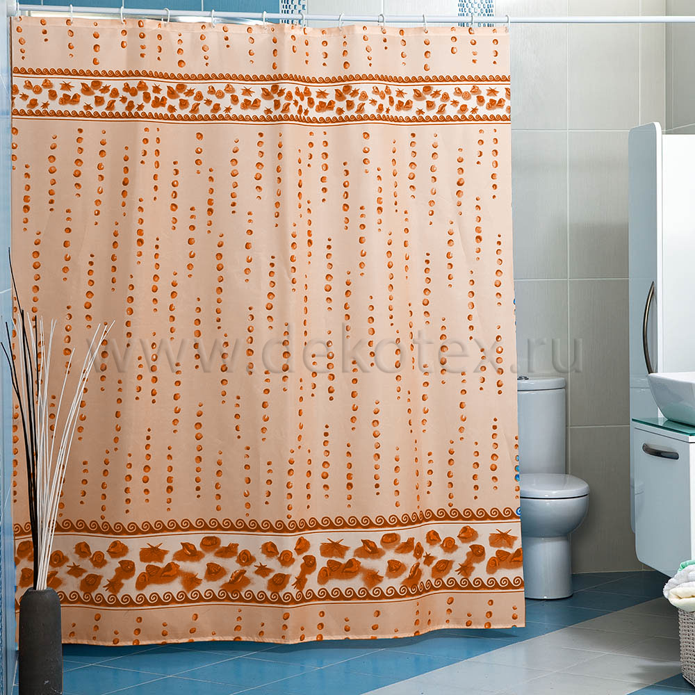 Штора для ванной комнаты полиэстер MIRANDA DROPS бежевый