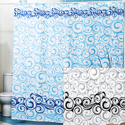 Штора для ванной комнаты полиэстер MIRANDA MOTIVES 180х200 серый